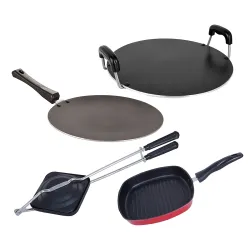 Nirlon Stain Resistance 4 Piece Non-Stick Aluminium Cookware Combo Set