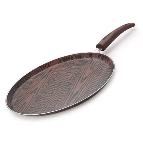 Image of Nirlon Woody Non Stick Aluminium Gas & stovetops Friendly Flat Dosa Tawa 26cm Color-Wood(Woody_FT26cm)