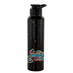 NIRLON Classic Flip UV Printed Single Wall Stainless Steel Sipper Cap Water Bottle 1000ml |Fridge Water Bottle| Office B