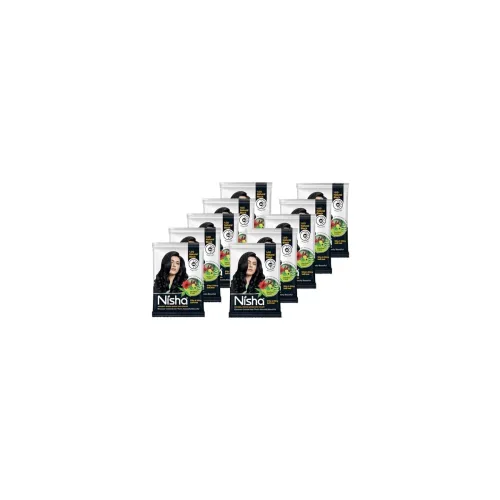 Image of Nisha Black Hair Color Dye 10gm Natural Black Color Hair Henna (pack of 10)