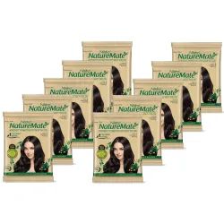 Nisha Nature Mate Henna Based Hair Color Powder Without Ammonia Natural Hair Colour for Women & Men 10gm Pack of 10 (Ori