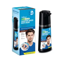 Nisha Quick Color Shampoo Hair Color, Ammonia Free, 100% Grey Coverage, Long Lasting Colour Up to 5 Weeks, Easy, Mess-Fr