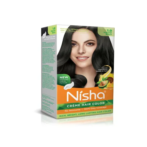 Image of Nisha Unisex Black Creme Hair Color 120gm each- Natural Black