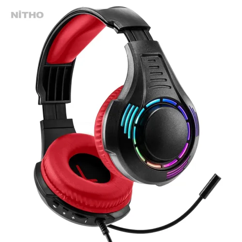 Image of Nitho Spectra Gaming Headset with RGB Light and Microphone, Over-Ear Stereo Headphones for Xbox Series X|