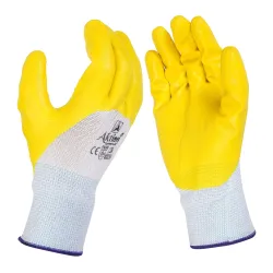 Nitrile Coated Safety Gloves – Pack of 12 (Free Size)