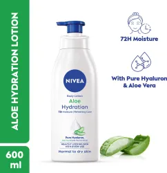 NIVEA Aloe Hydration,Big Moisturizer Lotion, Hyaluronic acid, Serum, Natural Aloe Vera (600 ml)