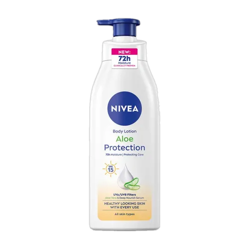 Image of NIVEA Aloe Protection, Hydrating Moisturizer Body Lotion, Natural Aloe Vera & SPF 15 (400 ml)