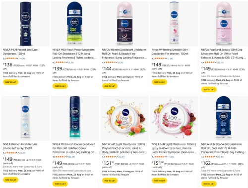 Image of Nivea Beauty Products Up-to 55% Discount