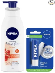 Nivea Body Lotion 400ml Extra Whitening Cell Repair SPF 15 + Lip Balm
