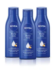 NIVEA Body Milk Combo, Lotion Moisturizer, Deep Moisture Serum, Normal Skin (600 ml)