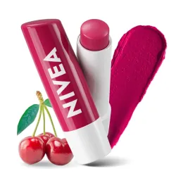 NIVEA Cherry Shine 4.8g Lip Balm | 24 H Melt in Moisture Formula | Natural Oils | Glossy Finish, 4.8 g (Pack of 1)