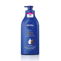 NIVEA Cocoa Nourish Body Lotion for Men & Women with Cocoa Butter, Hyaluronic Acid & Vitamin E Moisturizer for Dry Skin, Deep Nourish Serum Body Cream 72H Moisturiser, Non Greasy Face Cream....