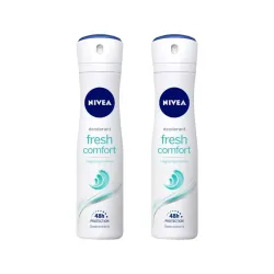 Nivea Female Deodorant Spray, Fresh Comfort, Long Lasting Freshness & 48H Protection, 150Ml (Pack Of 2)