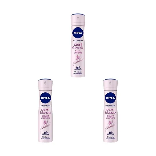 Image of NIVEA Female Pearl And Beauty Deodorant Spray150Ml (Pack Of 3)