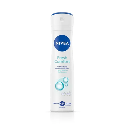 Image of NIVEA Fresh Comfort Deodorant, 150ml | 48 H Smooth & Beautiful Underarms | 0% Alcohol | For Women