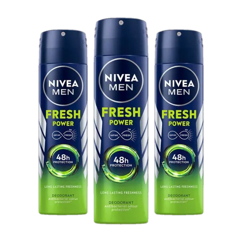 Image of NIVEA Fresh Power Deo Spray For Men (450 g, Pack of 3)
