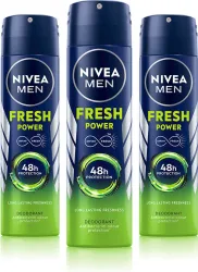 NIVEA Fresh Power Deo Spray For Men  (450 g, Pack of 3)