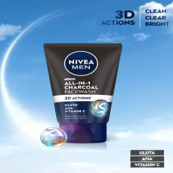 Nivea Men All-in-1 Charcoal Face Wash- 100 g