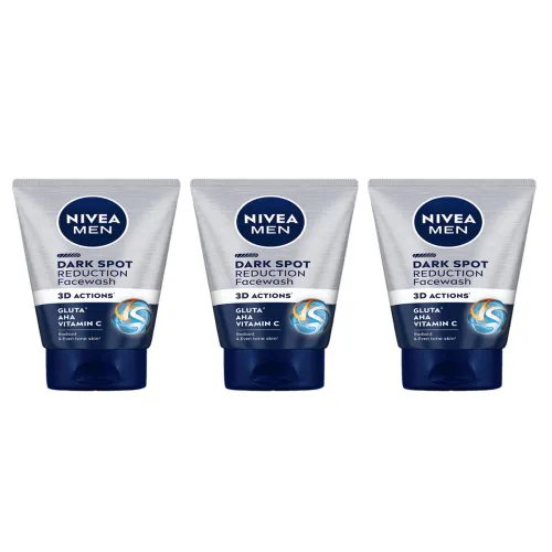 Image of Nivea Men Set of 3 Dark Spot Reduction Face Wash - 100 g each