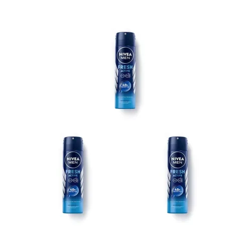 Image of NIVEA Men Fresh Active Deodorant Spray, 150ml (Pack of 3)