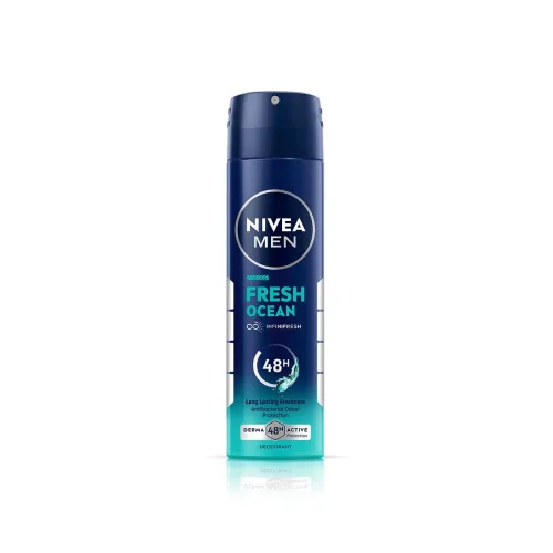 Image of NIVEA Men Fresh Ocean Deodorant Spray, 150ml | 48 H Active Odour Protection | Fresh Long Lasting Deo for men | Fights Od