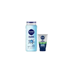 NIVEA Men Pure Impact Shower Gel 500ml & Face Wash 100g Combo