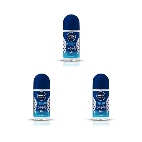 Image of NIVEA MEN Fresh Active 50ml Deo Roll On (Pack of 3)