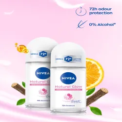 Nivea Women Set of 2 Natural Glow Deo Roll On with 72H Odor Protection - 50 ml each