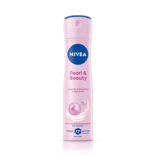 Image of NIVEA Pearl & Beauty Deodorant Spray for Women, 72H Odour & Sweat Protection Underarm Deo, Smooth & Even Underarms, All 