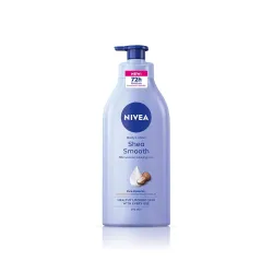 NIVEA Shea Smooth Body Lotion - 600ml Hyaluronic Acid & Shea Butter & Deep Nourish Serum Moisturizer
