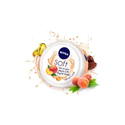 NIVEA Soft Light Moisturizer 100ml | Playful Peach | For Face, Hand & Body, Instant Hydration | Non-Greasy Cream | With 