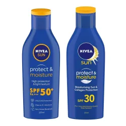 Nivea Sun, Moisturising Lotion For Oily Skin, Spf 50, 125Ml & Sun, Moisturising Lotion For Oily Skin, Spf 30, 125Ml, Pac
