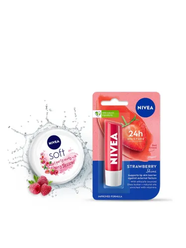 Image of Nivea The Very Berry Combo - Berry Blossom Moisturiser 200ml & Strawberry Lip