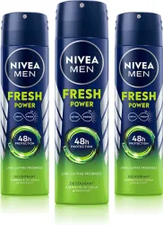 NIVEA Fresh Power Deo Spray, For Men (450 g, Pack of 3)