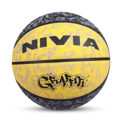 Nivia Graffiti Rubber Basketball Size: 7 (Yellow)