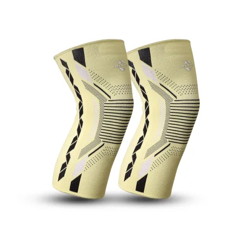 Image of Nivia Knitted Knee Support Medium Yellow