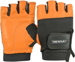 NIVIA Leather Gym & Fitness Gloves 