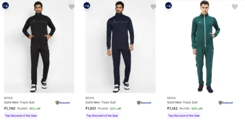 Image of NIVIA Men's Tracksuits at minimum 52% Discount