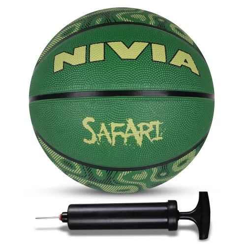 Image of Nivia Safari Basketball, As per Basic Standard, 8 Panels, Butyl Threadwounded Bladder, Made for Beginners, to Play on Al
