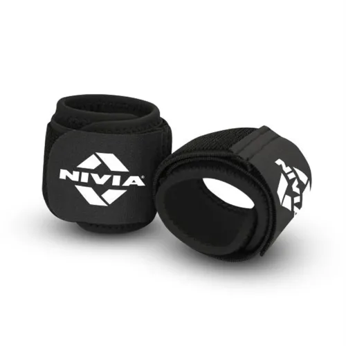 Image of Nivia Wrist Support Gym Straps (Black, Pair)