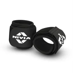 Nivia Wrist Support Gym Straps (Black, Pair)