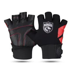 Nivia X Punjab Kings Talon Training Gloves – Leather Palm Grip, Breathable Airflow Back, Wrist Support for Gym, Weight Training & Workouts, Small