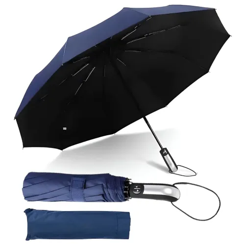 Image of Niwlix 3-Fold Auto Umbrella for Rain Sun & UV Protection 