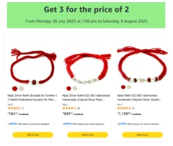 Njels Silver Rakhi : Get 3 for the price of 2