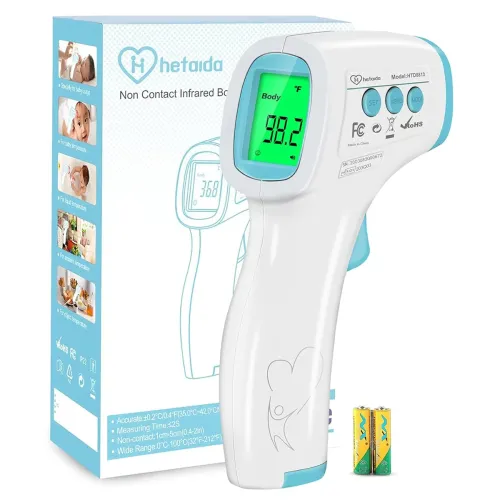 Image of No Touch Forehead Thermometer for Adults and Baby (White+Blue)
