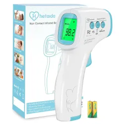 No Touch Forehead Thermometer for Adults and Baby (White+Blue)