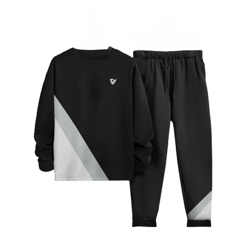 Image of Noble Monk Men Regular Fit Cord-Set | Round Neck Full Sleeve Tshirt with Lower | Relax Fit Track Suit For Men