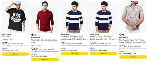 Image of Noble monk mens tshirts upto 80% discount 