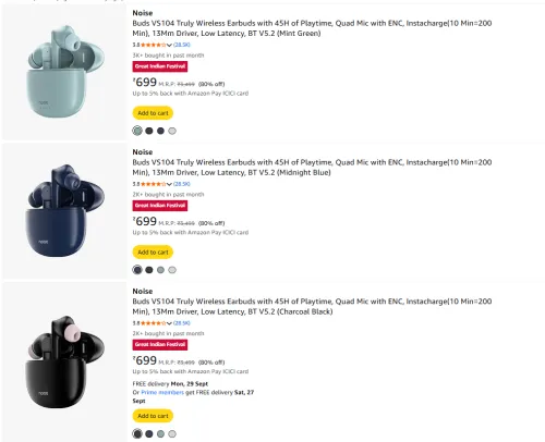 Image of Noies Earbuds at Starting @ ₹699