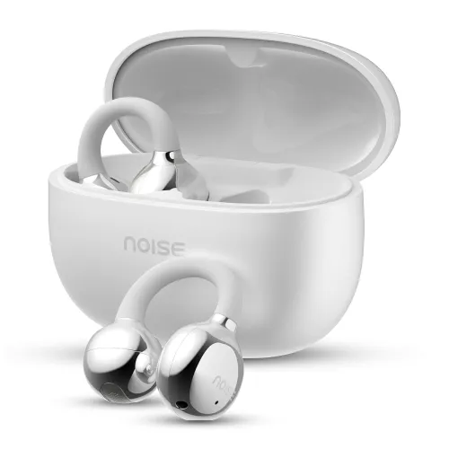 Image of Noise Air Clips Wireless Open Ear Earbuds with Chrome Finish, AirWave™ Technology,Up-to 40H Playtime, Dual Device Pairin